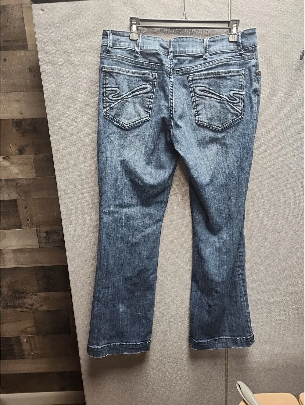 Stetson Jeans Womens 16 Long No. 214 City Trouser Wide Leg Flare Med/Dark Wash!.